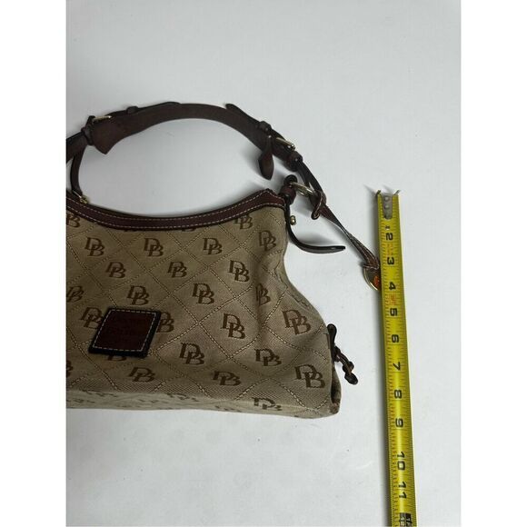 DOONEY & BOURKE SIGNATURE MONOGRAM BLACK GREY EAST/WEST SLOUCH SATCHEL BAG - Picture 11 of 16